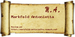 Markfeld Antonietta névjegykártya